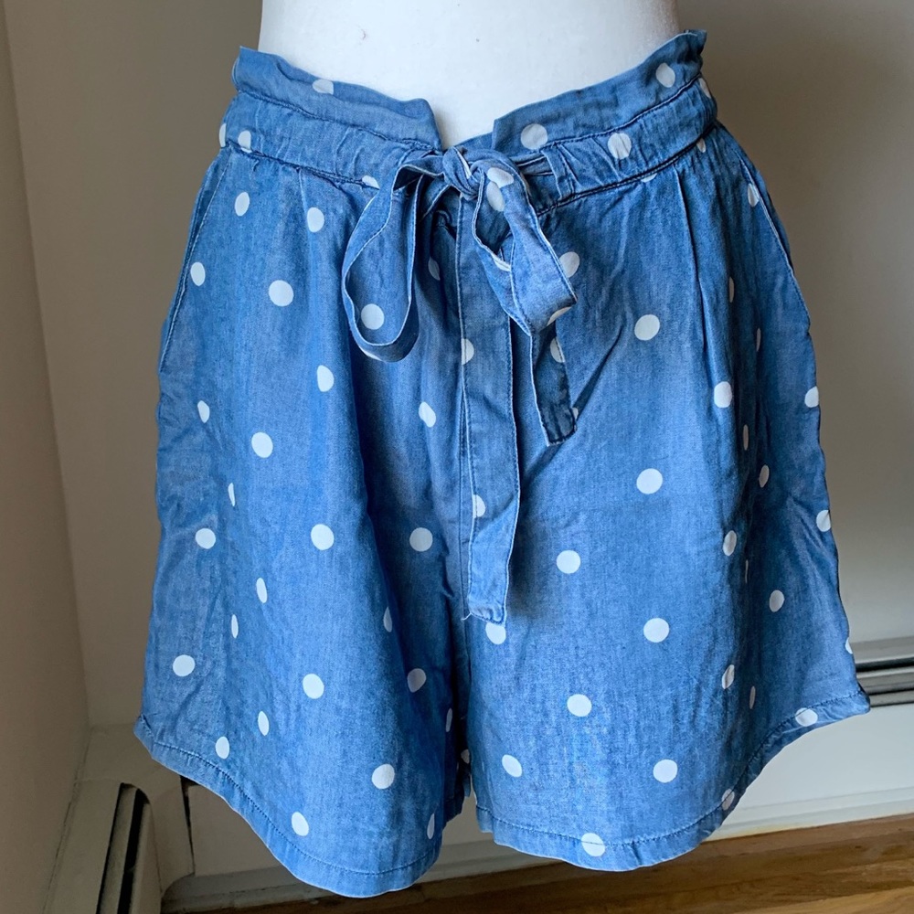 Never Worn- Blue dotted shorts